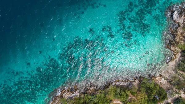 Widok Anteny Drone Tropikalna Wyspa Krajobraz Morze — Zdjęcie stockowe