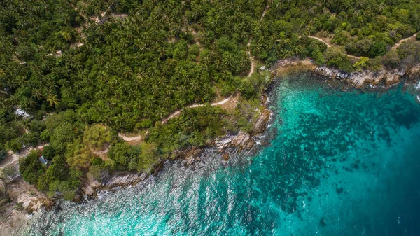 Aerial Drone View Tropical Island Landscape Sea — Stock Photo, Image