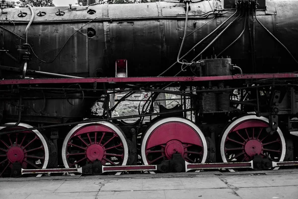 Locomotiva Abandonada Antiga Estação Ferroviária — Fotografia de Stock