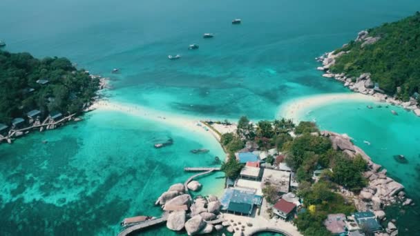 Aerial Drone View Beautiful Koh Tao Island Thailand — 비디오