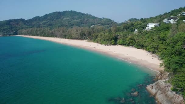 Luchtfoto Drone Uitzicht Tropische Strand Phuket Thailand — Stockvideo