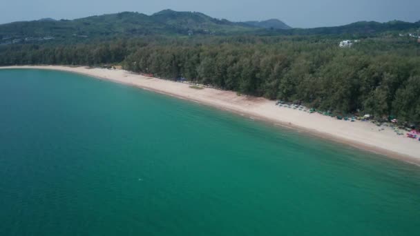 Letecký Bezpilotní Pohled Tropické Layan Beach Oblasti Phuket Thajsko — Stock video