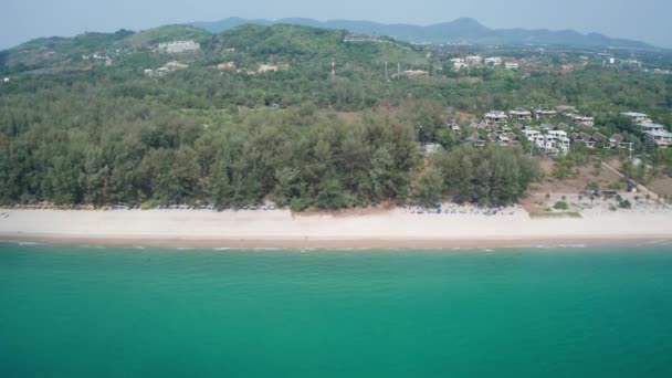Letecký Bezpilotní Pohled Tropické Layan Beach Oblasti Phuket Thajsko — Stock video
