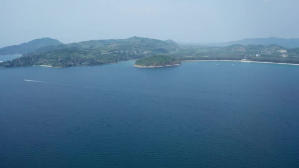 Légi Drón Kilátás Trópusi Layan Beach Terület Phuket Thaiföld — Stock videók