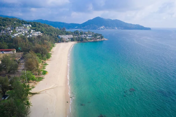 Drohnenbild Vom Tropischen Leeren Surin Beach Phuket Thailand — Stockfoto