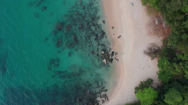Вид Воздуха Тропический Пляж Камала Андаманское Море Пхукете Таиланд — стоковое видео