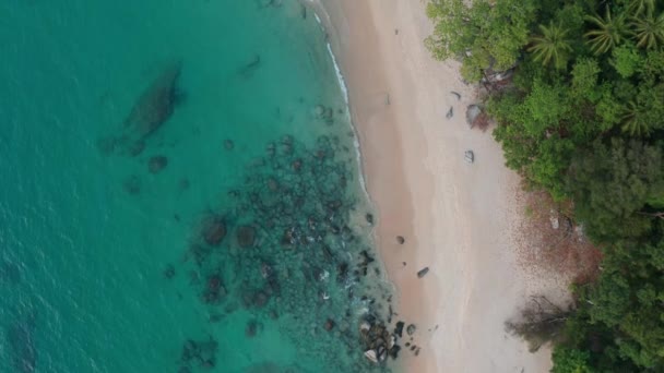 Vista Aérea Drone Área Tropical Praia Kamala Mar Andaman Phuket — Vídeo de Stock