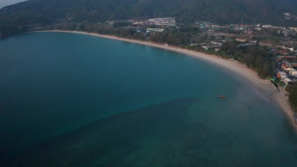 Вид Повітря Тропічний Пляж Камала Андаманське Море Пхукеті Таїланд — стокове відео