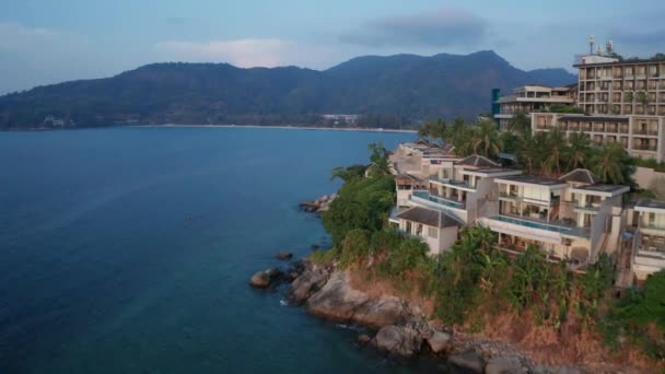 Vista Aérea Del Área Tropical Kamala Beach Mar Andamán Phuket — Vídeo de stock