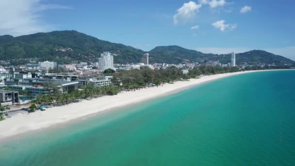 Patong Beach Perfektní Počasí Bílé Písky Phuket Thajsko — Stock video