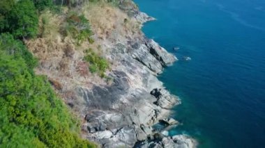 Phuket, Tayland, Özgürlük 'teki tropik plajların insansız hava aracı görüntüsü