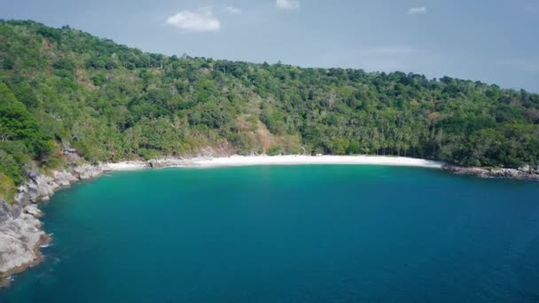 Drohnenpanorama Vom Tropischen Strand Phuket Thailand Freiheit — Stockvideo