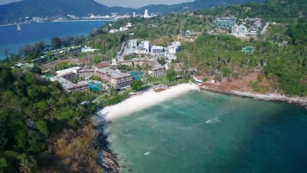 Panoramiczny Widok Plażę Tropikalną Phuket Tajlandia Wolność — Wideo stockowe