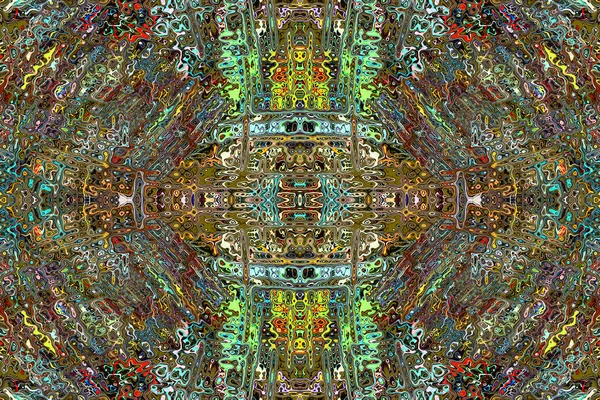 多色マンダラ万華鏡抽象的な混乱パターン。Comi — ストック写真