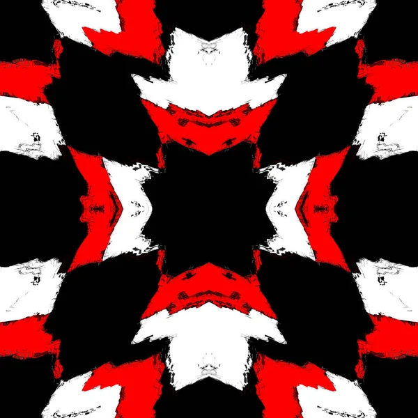 Stylized Red and White Maltese Cross abstract pattern on black b — Stock Photo, Image