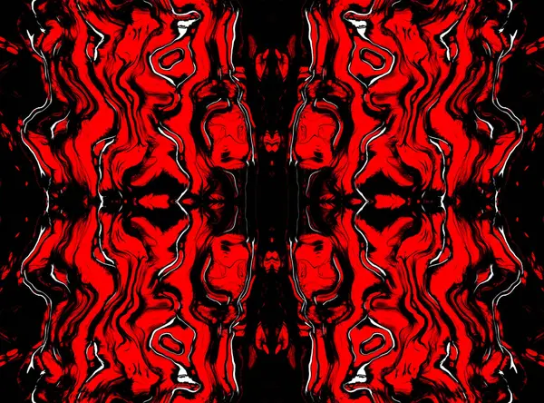 Inferno red and black pattern. Symmetrical abstract comic backgr — Stock Photo, Image
