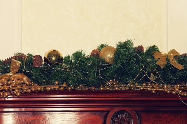Świąteczne dekoracje zrobione z bliska. Nowy rok. — Zdjęcie stockowe