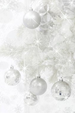 Gümüş Noel, bokeh desenli duvar kağıdını çözdü. Soyut Noel Arkaplanı.