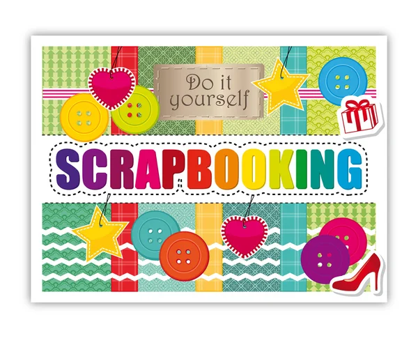 Scrapbooking hantverk vektor kort — Stock vektor