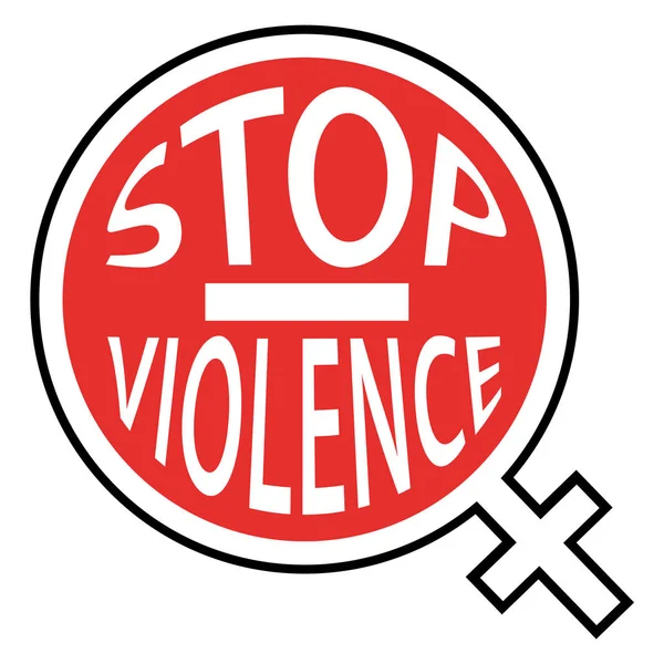 Kadın sembolü karşı şiddete son. Kadınlara karşı daha fazla şiddet yok. Kırmızı simge II. — Stok Vektör