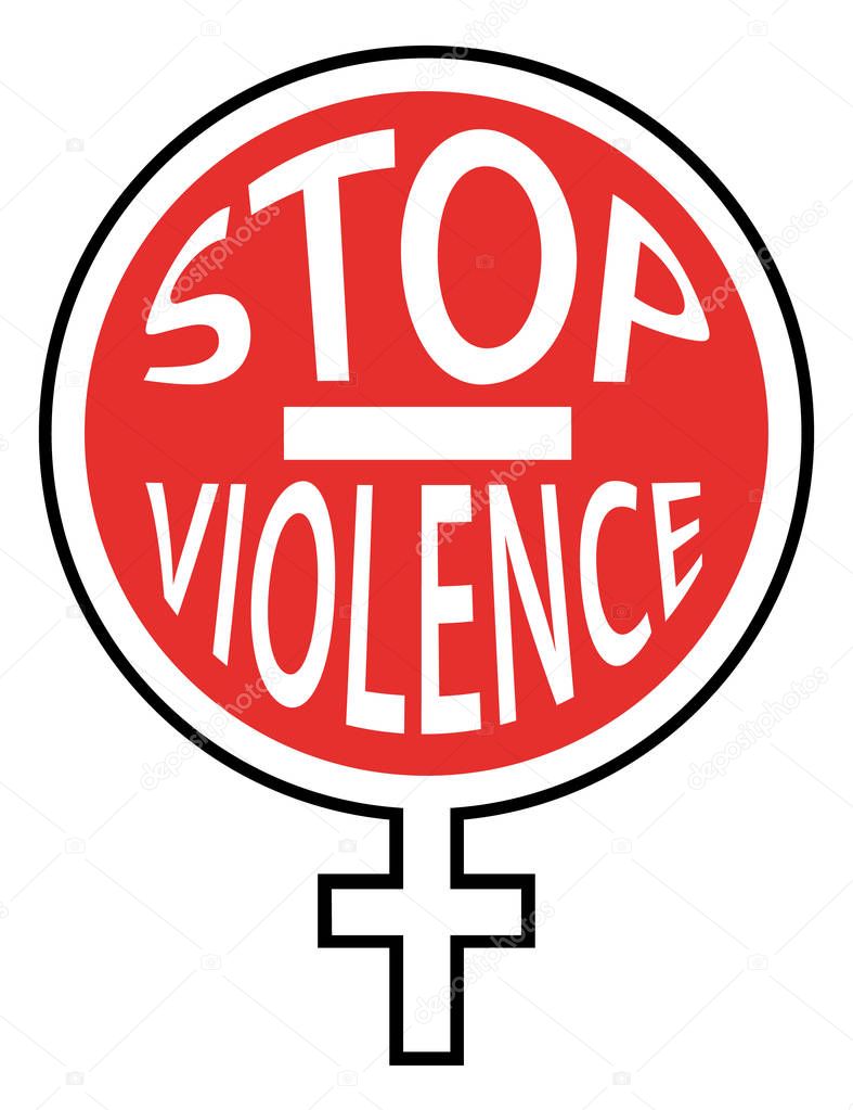 Stop violence against women symbol. No more violence ...