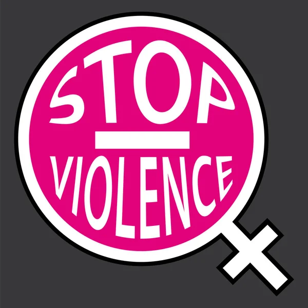 Stop violence against women. Not your thing. Pink vector icon II grey background. — Stock Vector