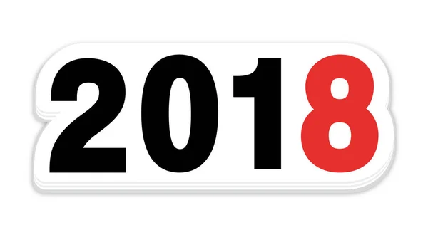 2018 Red New Year sticker. Vector icon. — Stock Vector