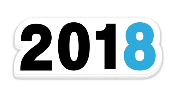 2018 blauwe Nieuwjaar sticker. Vector-pictogram. — Stockvector