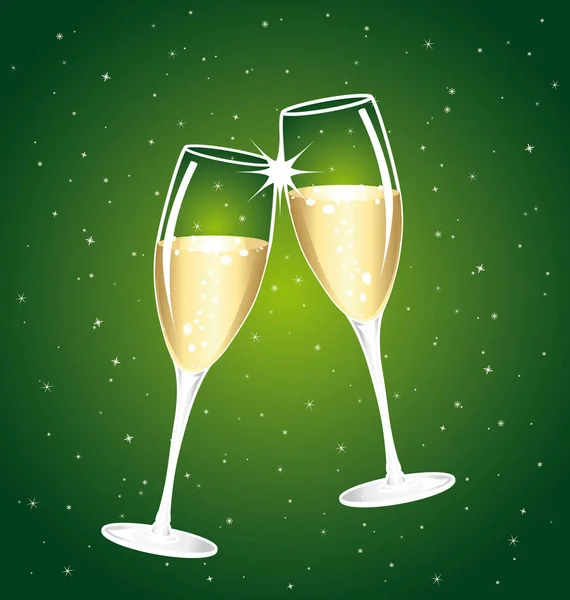 2018 Champaign vector toast. Parabéns ou feliz ano novo ilustração . — Vetor de Stock