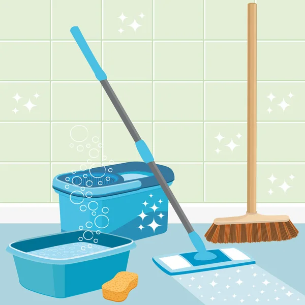 House Cleaning Service Vector Illustration — Stock Vector