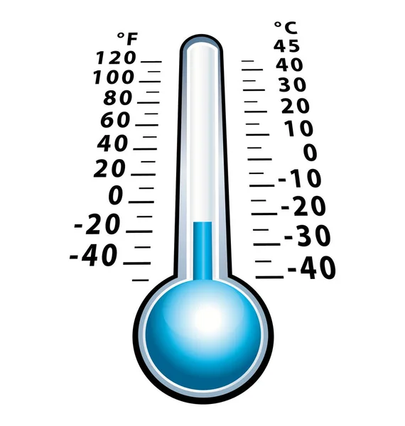 Thermometer Negative Temperature Cold Vector Icon — Stock Vector