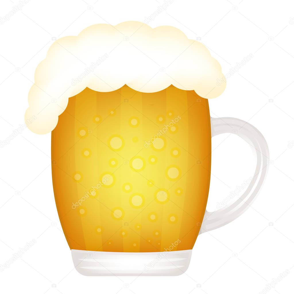 Glass of beer. Vector icon. Brewery, bar or cheers illustration.