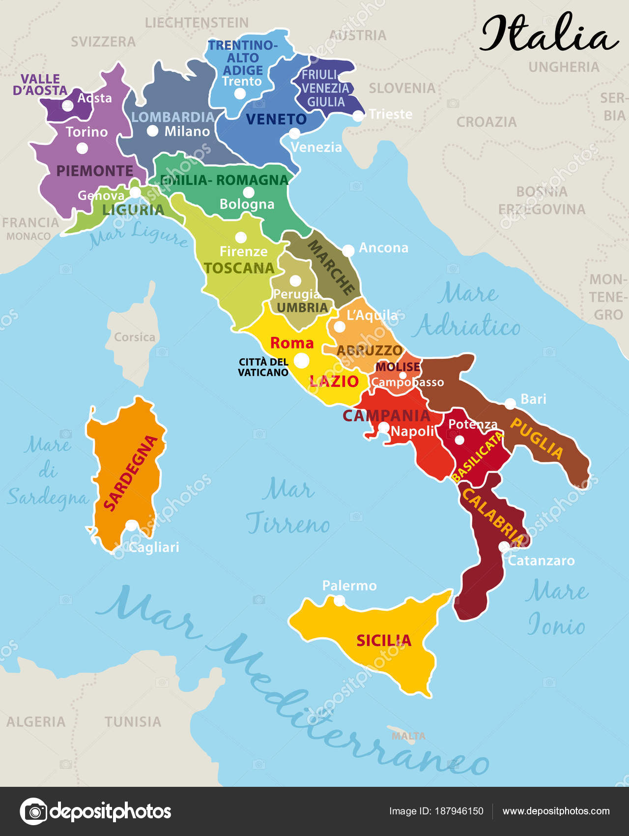 italian map in italian