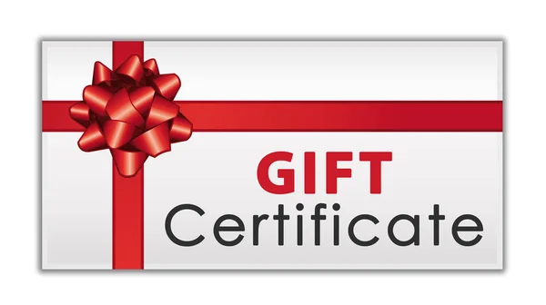 Gift Certificate Red Ribbon Bow Commercial Icon — Stock Photo, Image