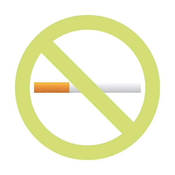 戒烟标志 戒烟标志 真正的香烟 绿色矢量图标 — 图库矢量图片