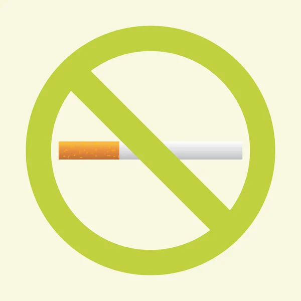 禁煙サイン記号を終了します 本物のタバコだパステルの背景に緑のベクトルアイコン — ストックベクタ