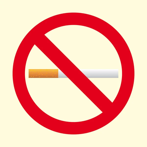 戒烟标志 戒烟标志 真正的香烟 浅粉背景上的红色矢量图标 — 图库矢量图片