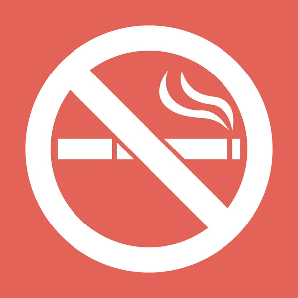 Stop Met Roken Stop Met Roken Sigaretpictogram Wit Vectorpictogram Rode — Stockvector