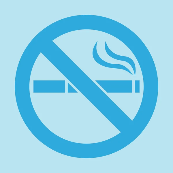 禁煙サイン記号を終了します タバコのピクトグラム 青色の背景に青色のベクトルアイコンIi — ストックベクタ