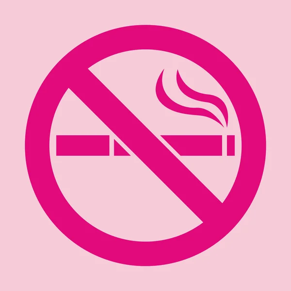 戒烟标志 戒烟标志 香烟象形文字 粉色背景上的粉色矢量图标 — 图库矢量图片