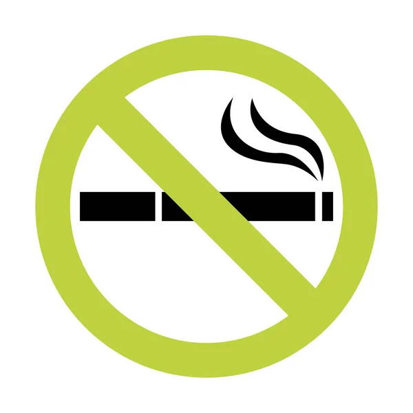 Stop Smoking Quit Smoking Sign Symbol Cigarette Pictogram Green Vector — 스톡 벡터