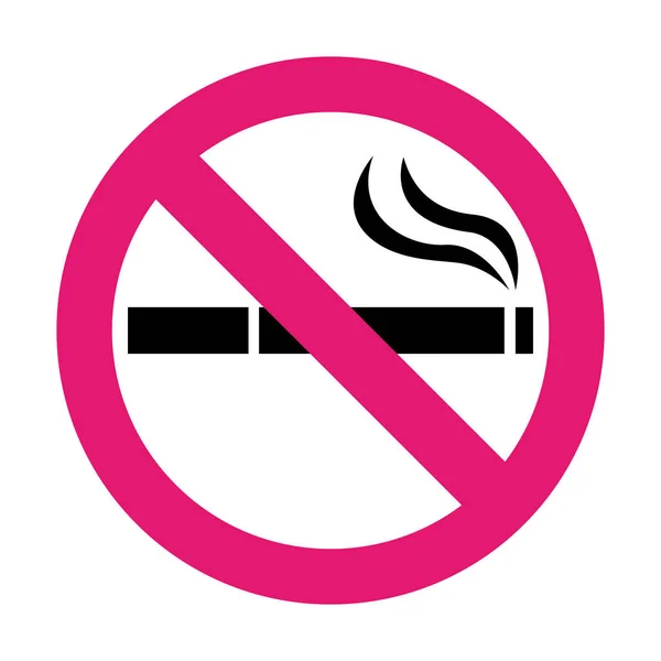 Stop Smoking Quit Smoking Sign Symbol Cigarette Pictogram Pink Vector — ストックベクタ