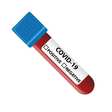 Covid-19 Coronavirus. Kan testi pozitif ve negatif. resimleme.