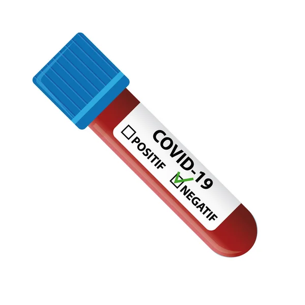 Covid Coronavirus Blood Test Negative Result French Illustration — Stock Photo, Image