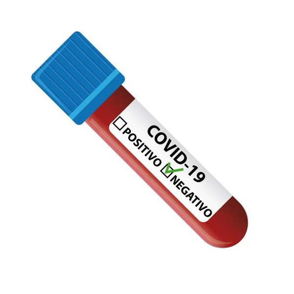 Covid Coronavirus Italian Blood Test Illustration Negative Result — Stock Photo, Image