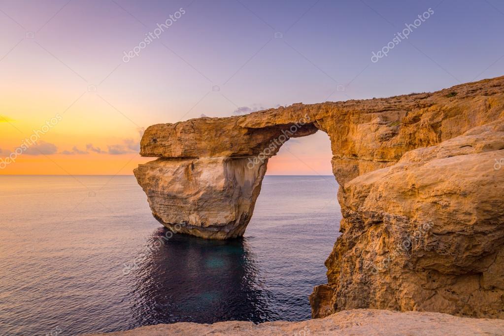Magnifique Coucher De Soleil Sur Azur Window à Gozo Malte