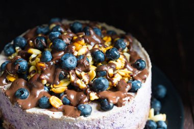 Yaban mersinli Cheesecake, üstten görünüm 