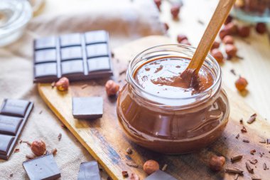 Cam Kavanoz fındık ile çikolata Nutella