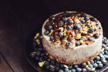 Yaban mersinli Cheesecake, üstten görünüm 