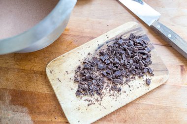 Dondurma için kıyılmış Bitter çikolata 